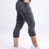 Mid-Rise Capri Fitness Leggings with Side Pockets - Image 2