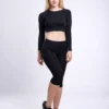 Mid-Rise Capri Fitness Leggings with Side Pockets - Image 3