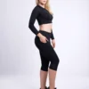 Mid-Rise Capri Fitness Leggings with Side Pockets - Image 6