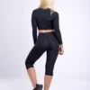 Mid-Rise Capri Fitness Leggings with Side Pockets - Image 9