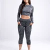 Mid-Rise Capri Fitness Leggings with Side Pockets - Image 13