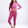 Mid-Rise Capri Fitness Leggings with Side Pockets - Image 29