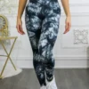 Tie Dye Wide Waistband High Quality Cotton Leggings - Image 5